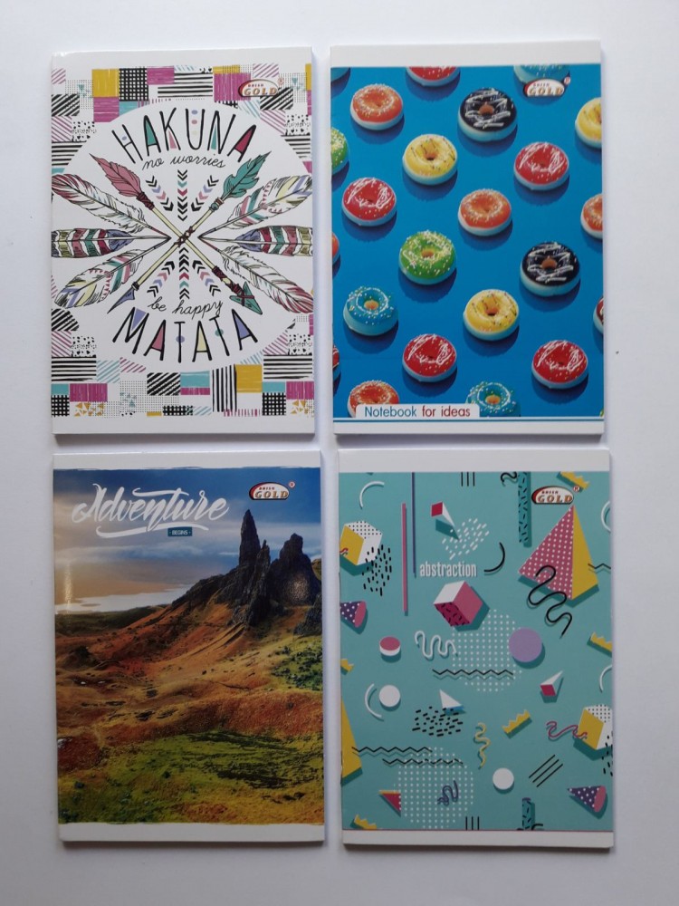 Блокнот А6 в клетку 32 листа на скобе 3В-30 Бриск Голд