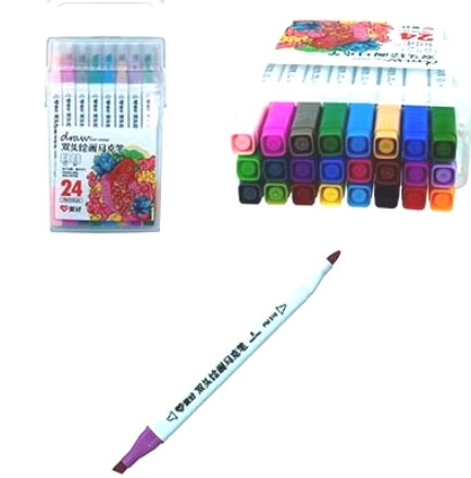 Набор скетч маркеров двухсторонних 24 цвета АН-РМ516-24