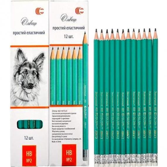 Карандаш графитный HB пластиковый гнущийся COLORIT