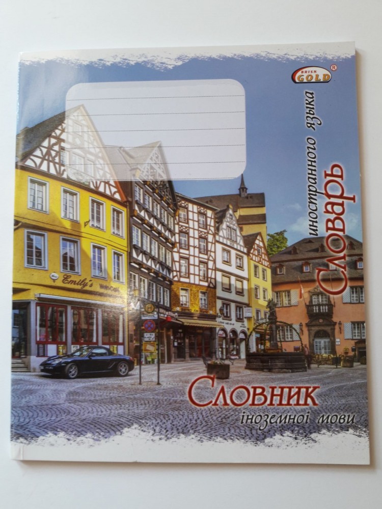 Тетрадь- словарь А5 для записи иностранных слов мягкая обложка 40 листов  ТСВ-10 Голд Бриск
