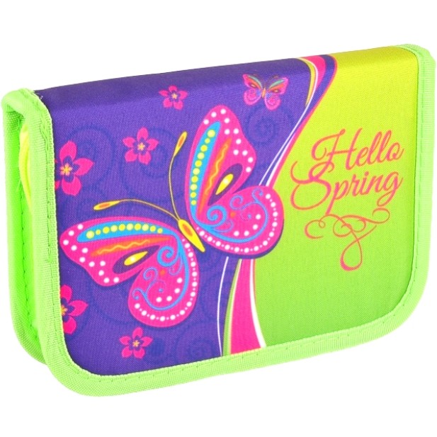 Пенал «LEADER» 1 отд. /2 бок. клапана «Привет Весна» 20×13,5×3 см.