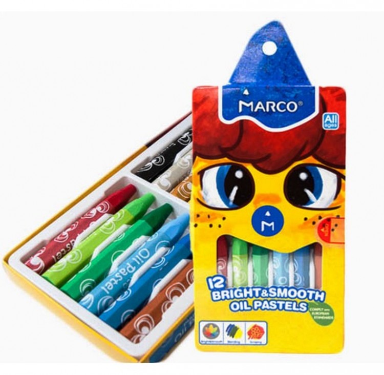 Пастель масляная 12 цв  Marco Colorite 1100OP-12CB