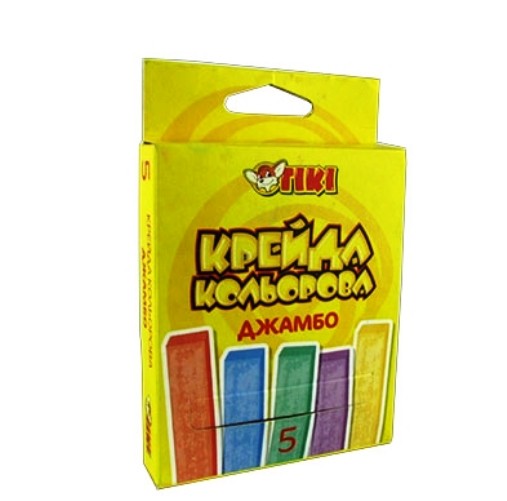 Мел 5 цветов TIKI Jumbo в картонной упаковке 51514-ТК