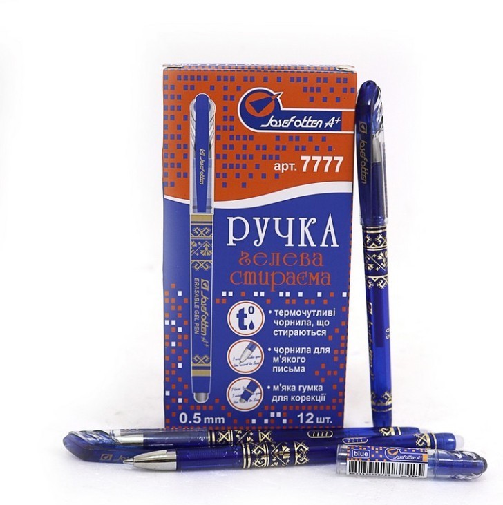  Ручка гелевая JO 7777 "пиши-стирай", синяя