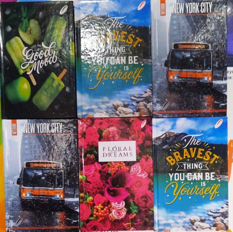 Блокнот А6 160 листов в клетку твердая обложка ЗВ-29 Бриск