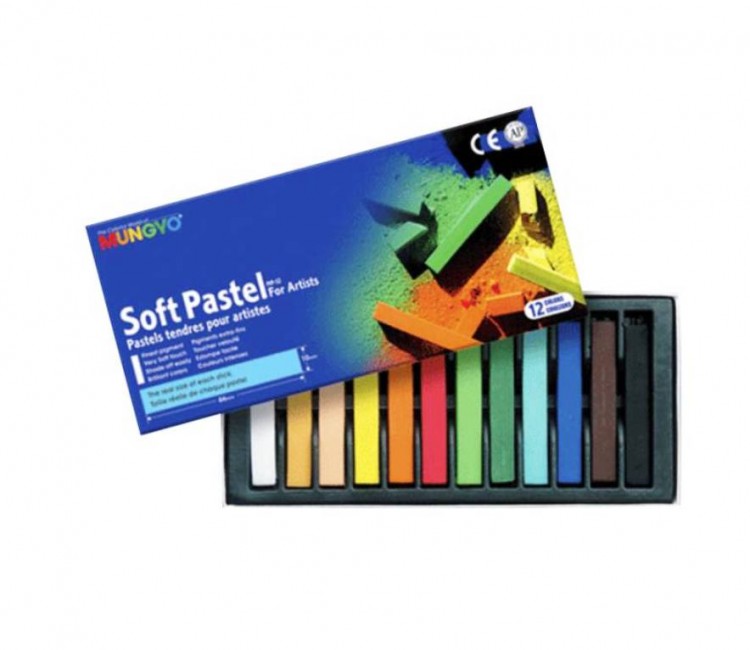 Пастель сухая мягкая профессиональная 12 цветов квадратная MP-12 MUNGYO 